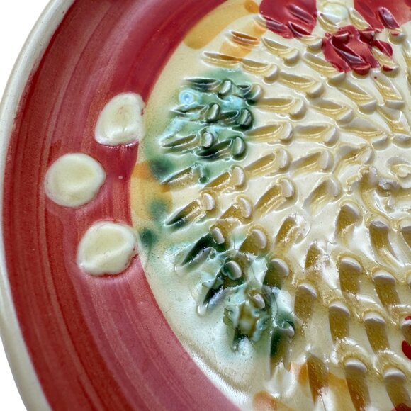 Artisan Garlic Grater Zester Rasper Plate Dish Ceramica Andaluza Rupi Spain 4.5" - Picture 4 of 8
